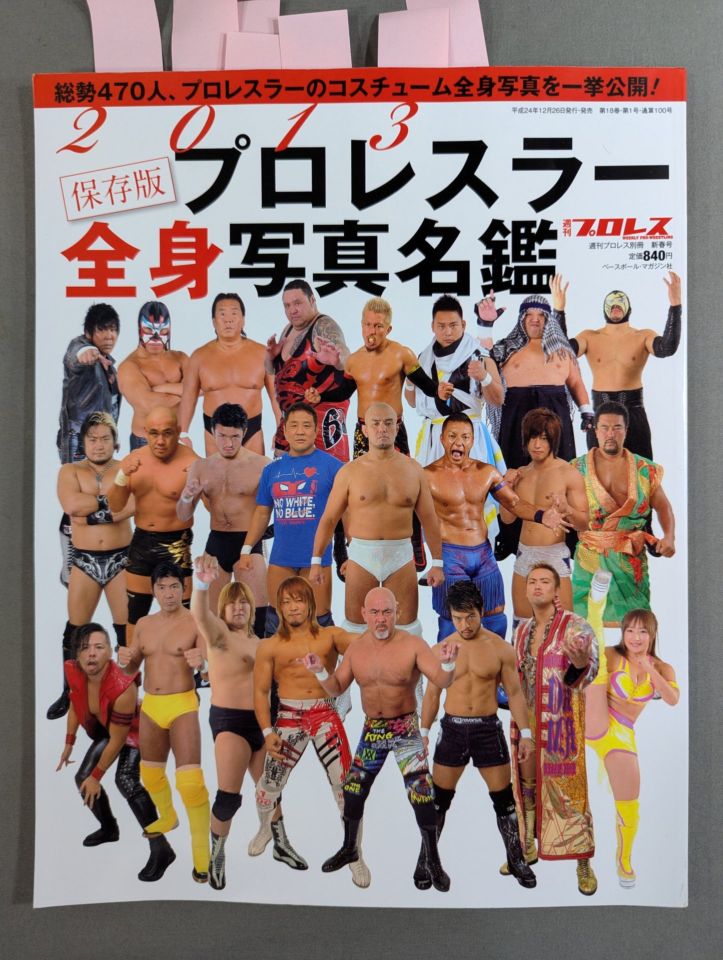 【9選手直筆サイン入り】週刊プロレス別冊100「2013 保存版プロレスラー全身写真名鑑」