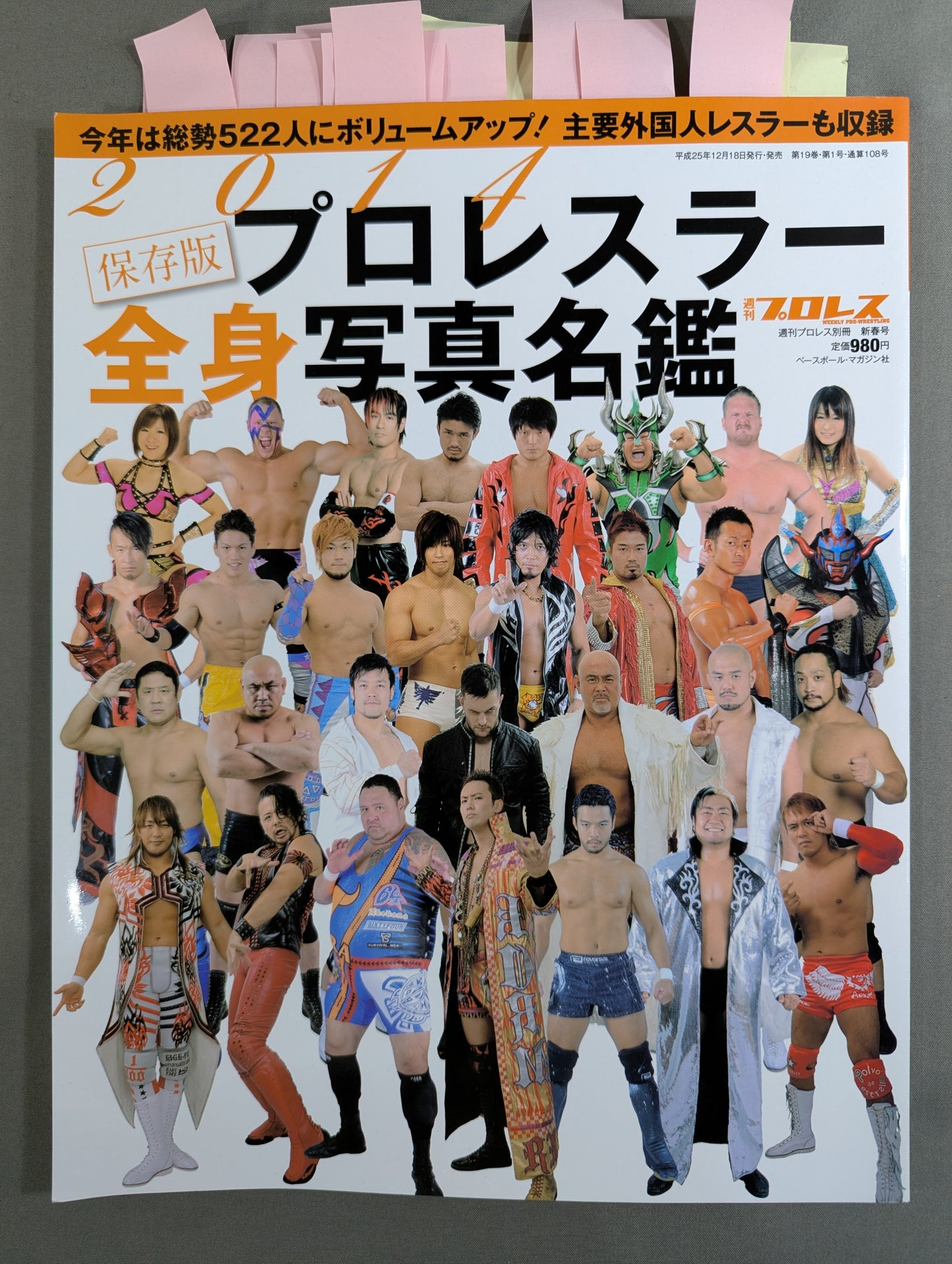 【24選手直筆サイン入り】週刊プロレス別冊108「2014 保存版プロレスラー全身写真名鑑」