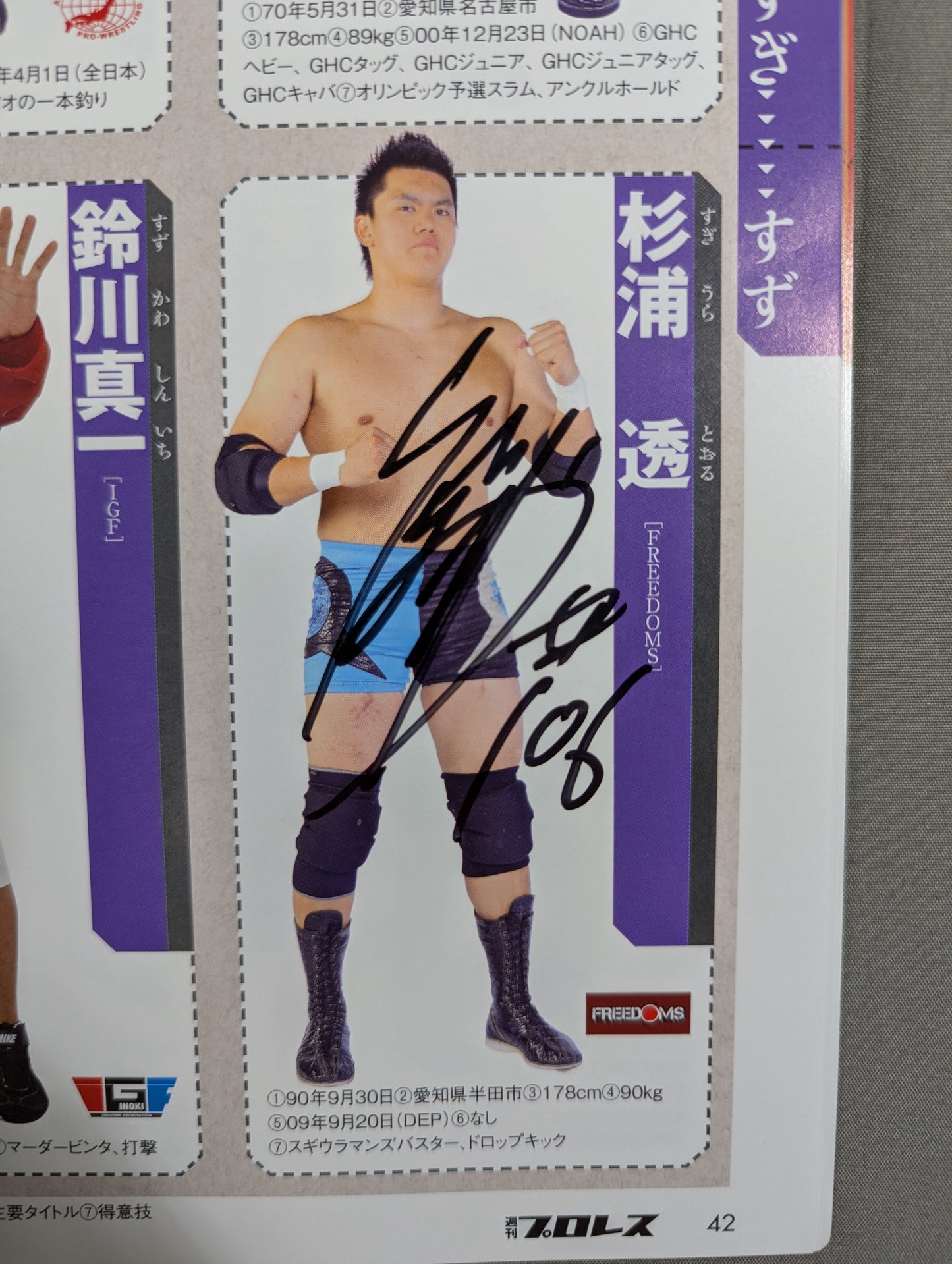 【24選手直筆サイン入り】週刊プロレス別冊108「2014 保存版プロレスラー全身写真名鑑」