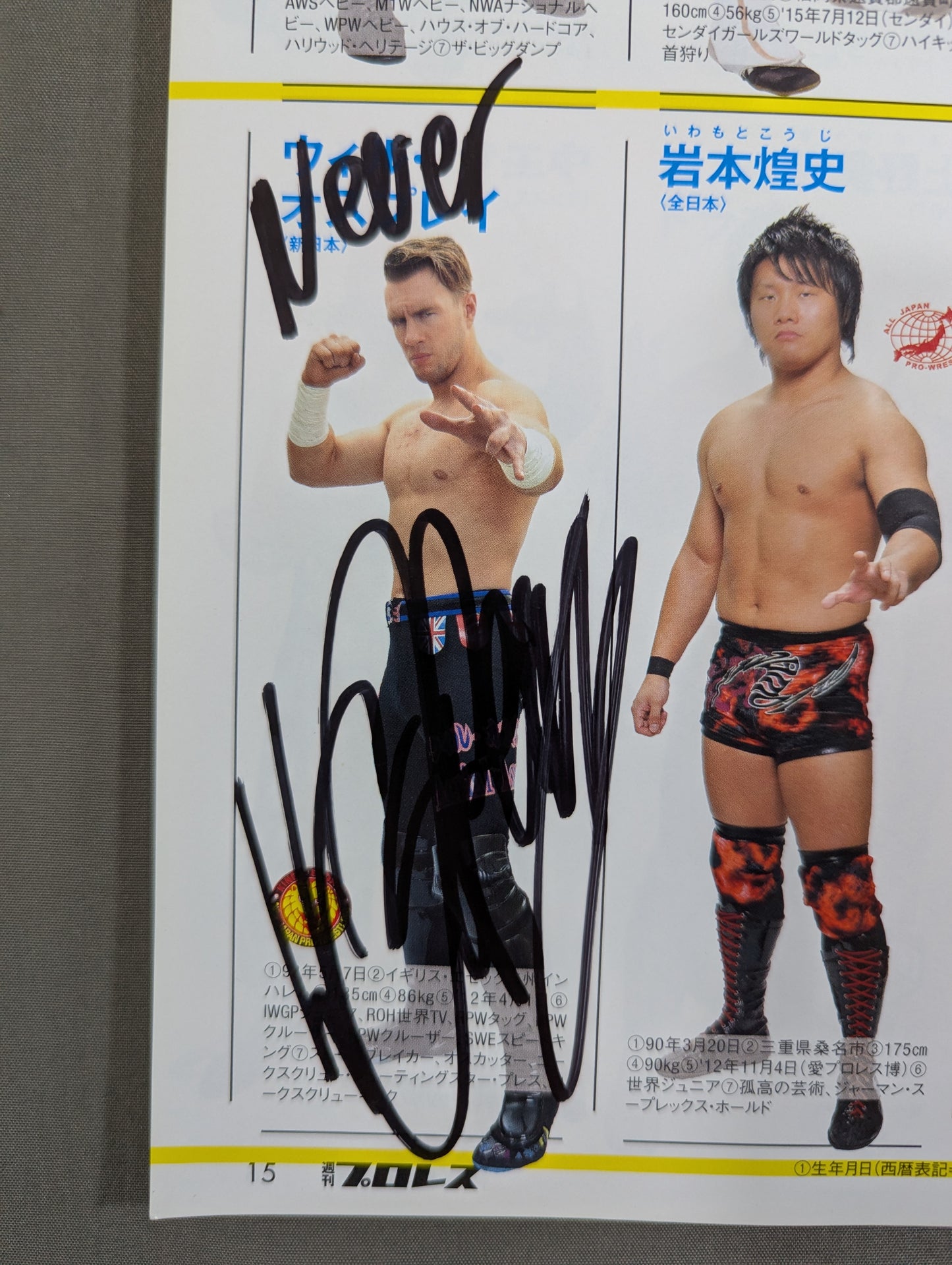 【5選手直筆サイン入り】週刊プロレス別冊143「2019 保存版プロレスラー全身写真名鑑」