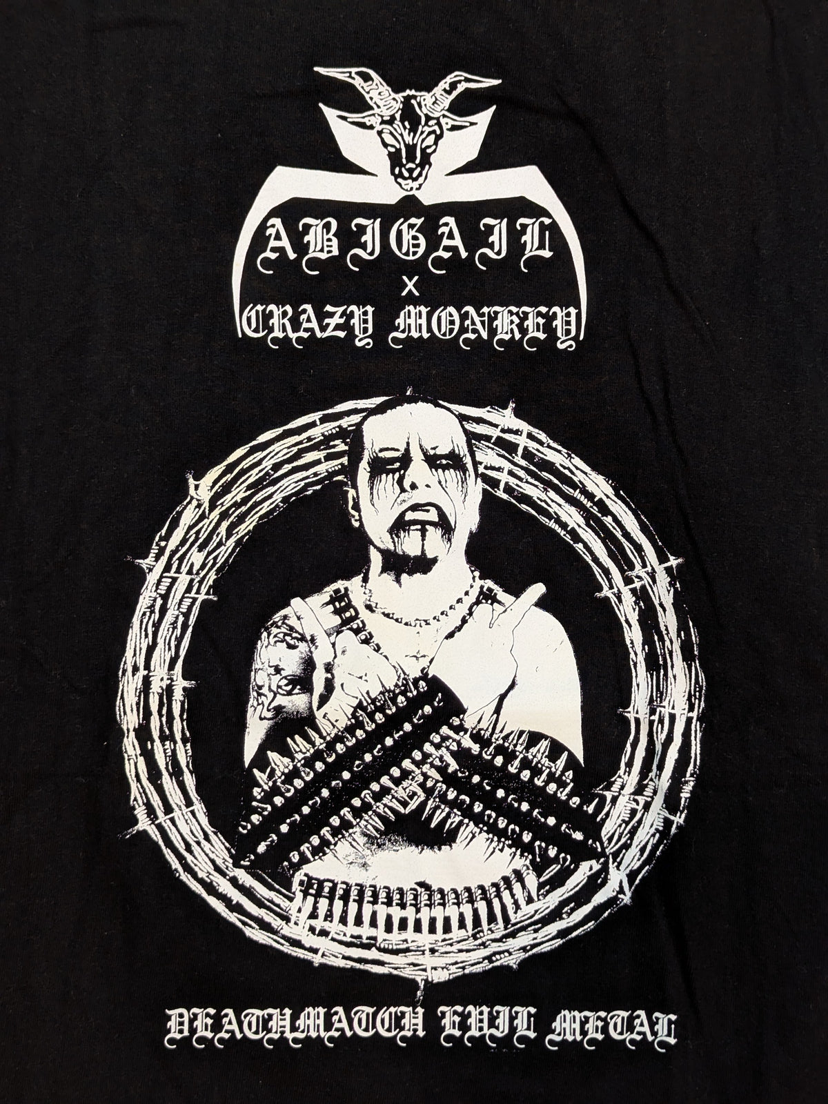 葛西純×ABIGAIL コラボTシャツ(クレイジーモンキーver. / ブラック×ホワイト)
