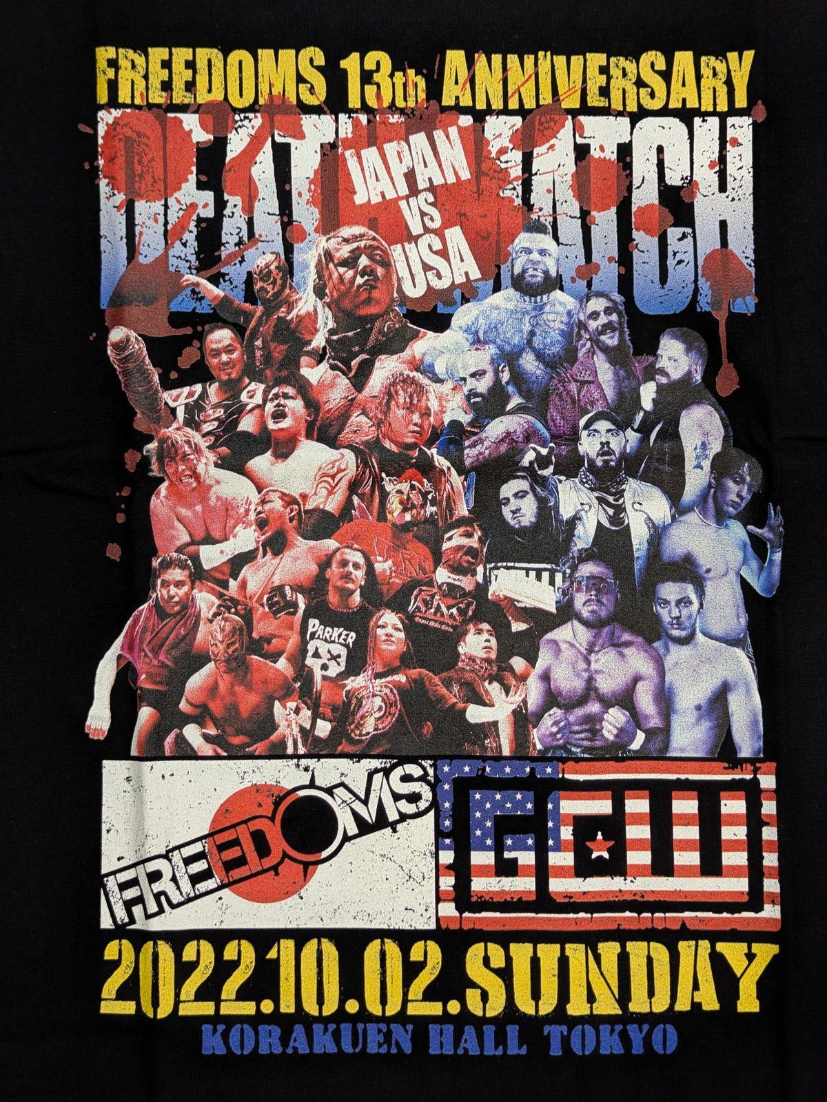 FREEDOMS旗揚げ13周年記念大会「FREEDOMS対GCW デスマッチ対抗戦 ピクチャーTシャツ