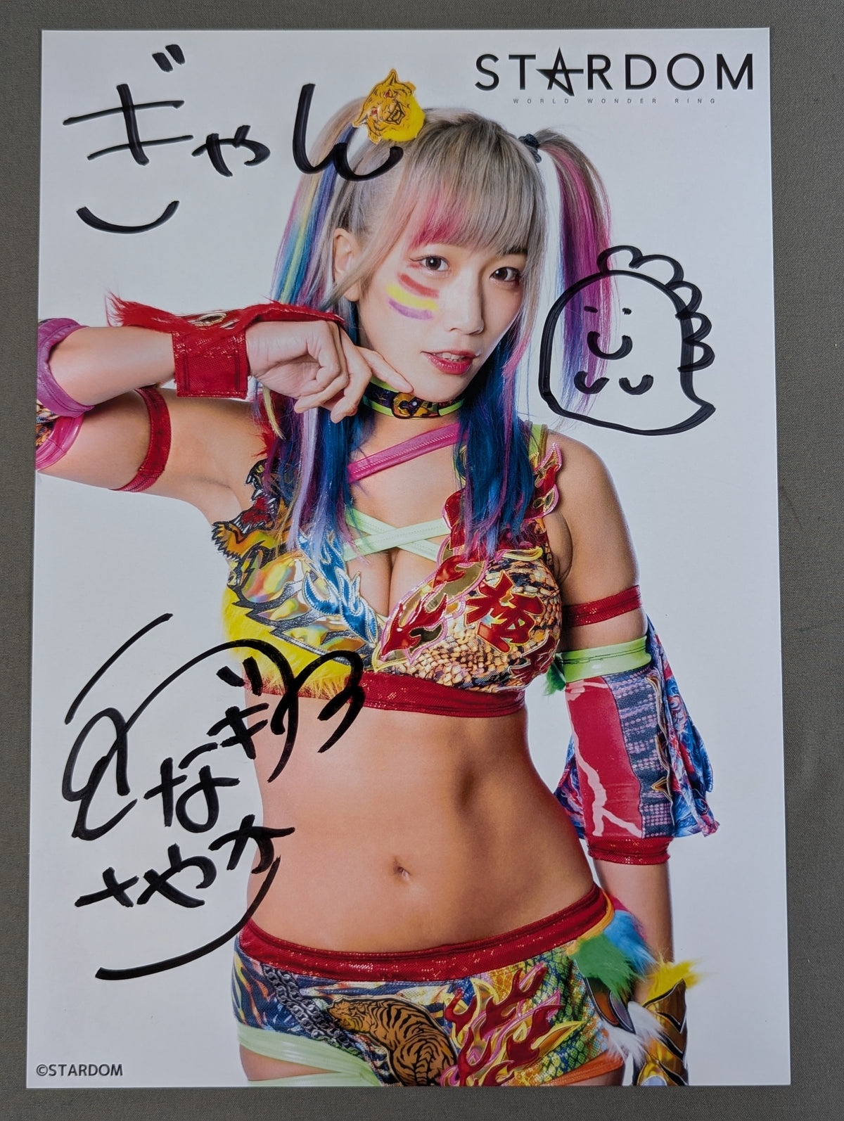 UNAGI SAYAKA  hand signed autograph  Stardom Pro-Photo  (R-6)