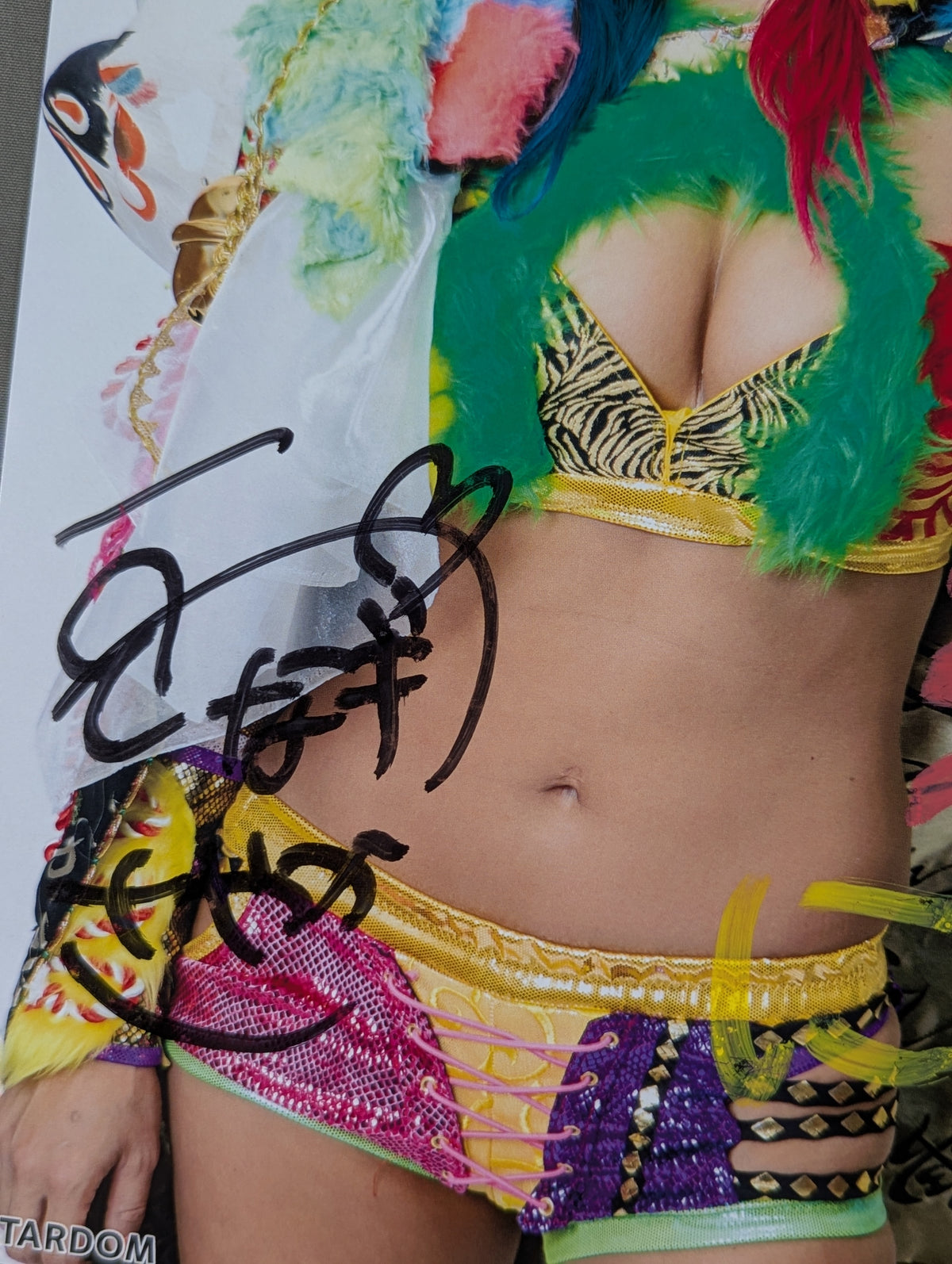 UNAGI SAYAKA  hand signed autograph  Stardom Pro-Photo  (R-7)