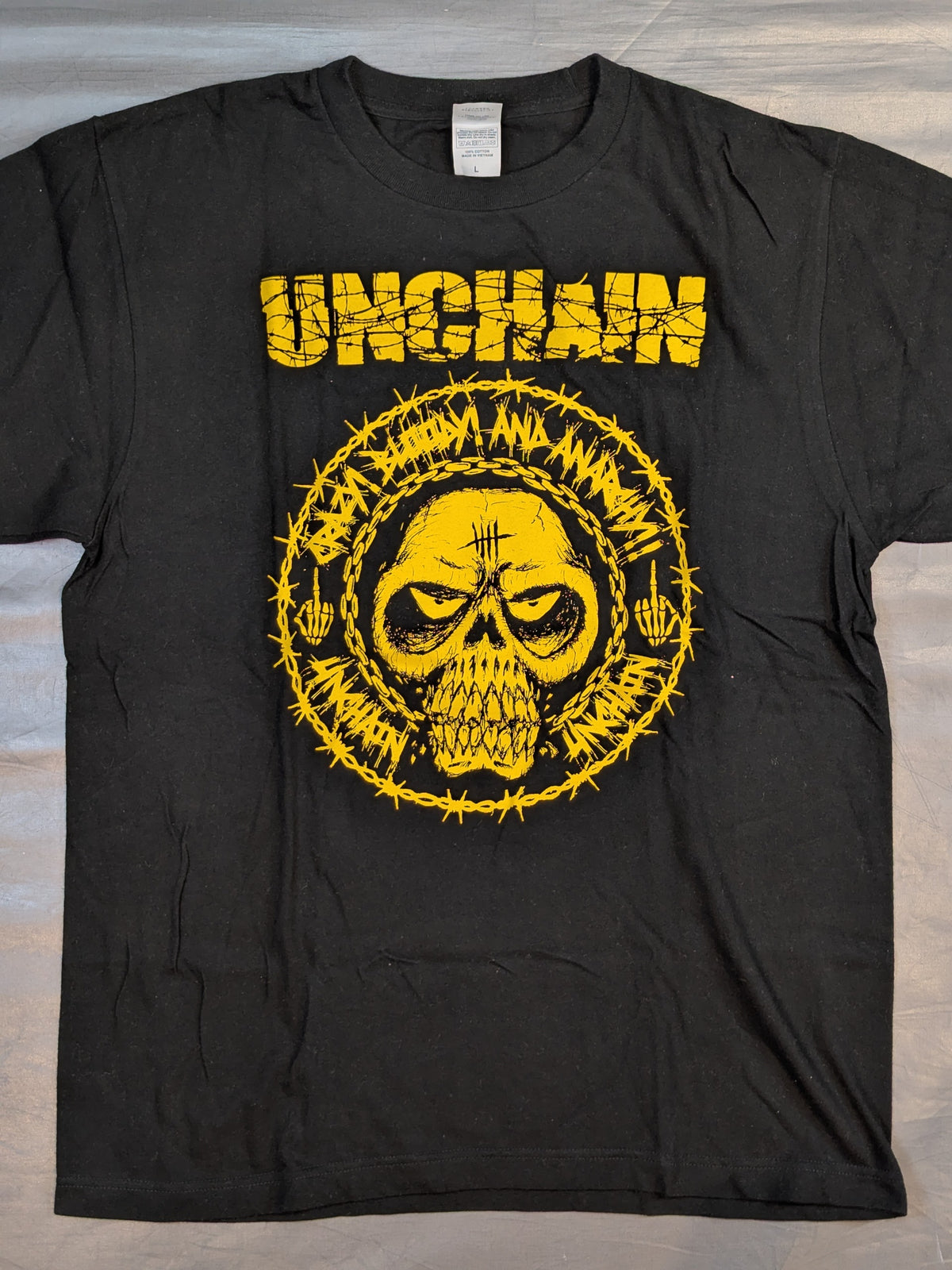 葛西純ユニット「UNCHAIN」Tシャツ(ブラック×イエロー)