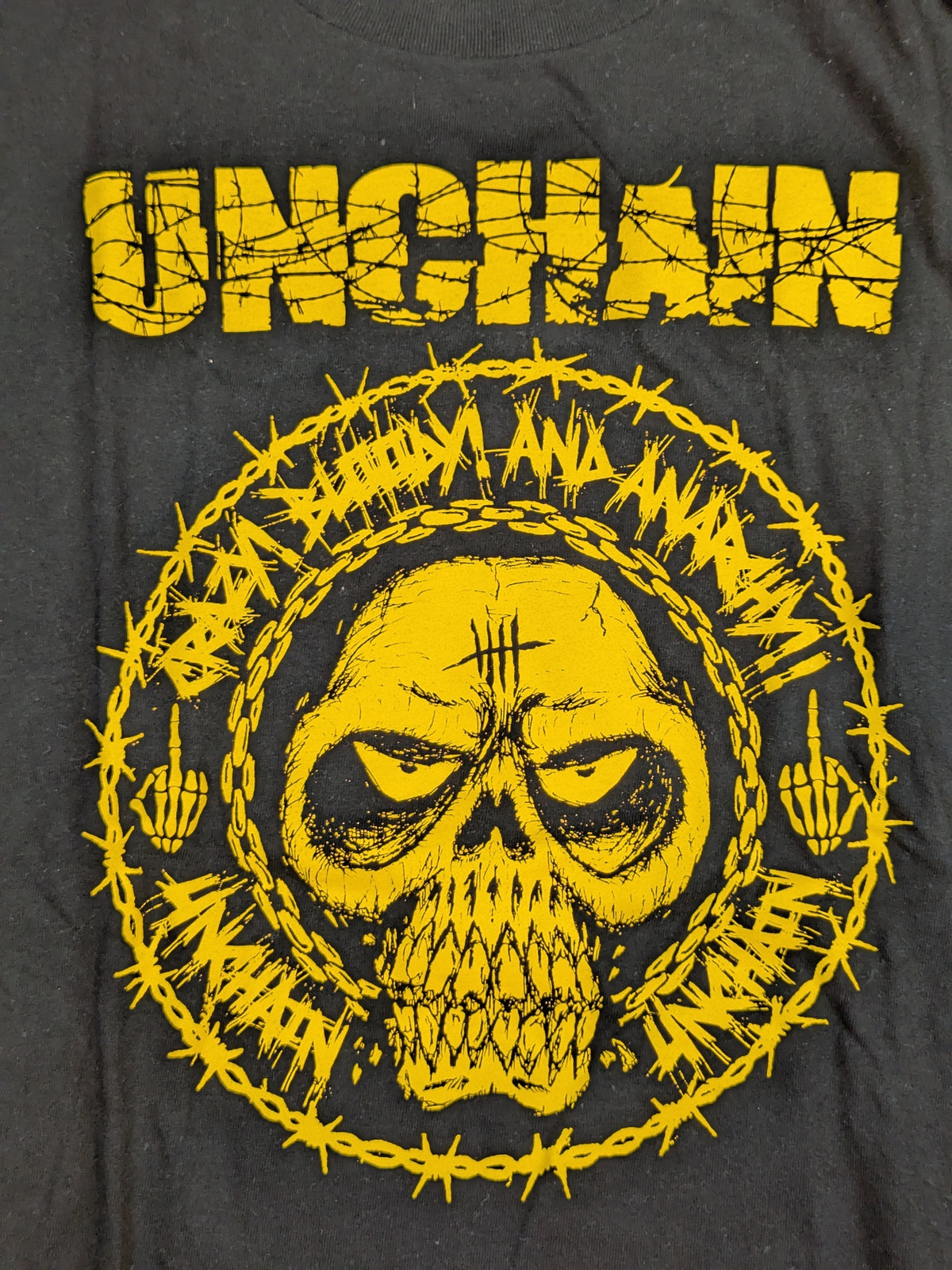 葛西純ユニット「UNCHAIN」Tシャツ(ブラック×イエロー)