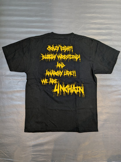 葛西純ユニット「UNCHAIN」Tシャツ(ブラック×イエロー)