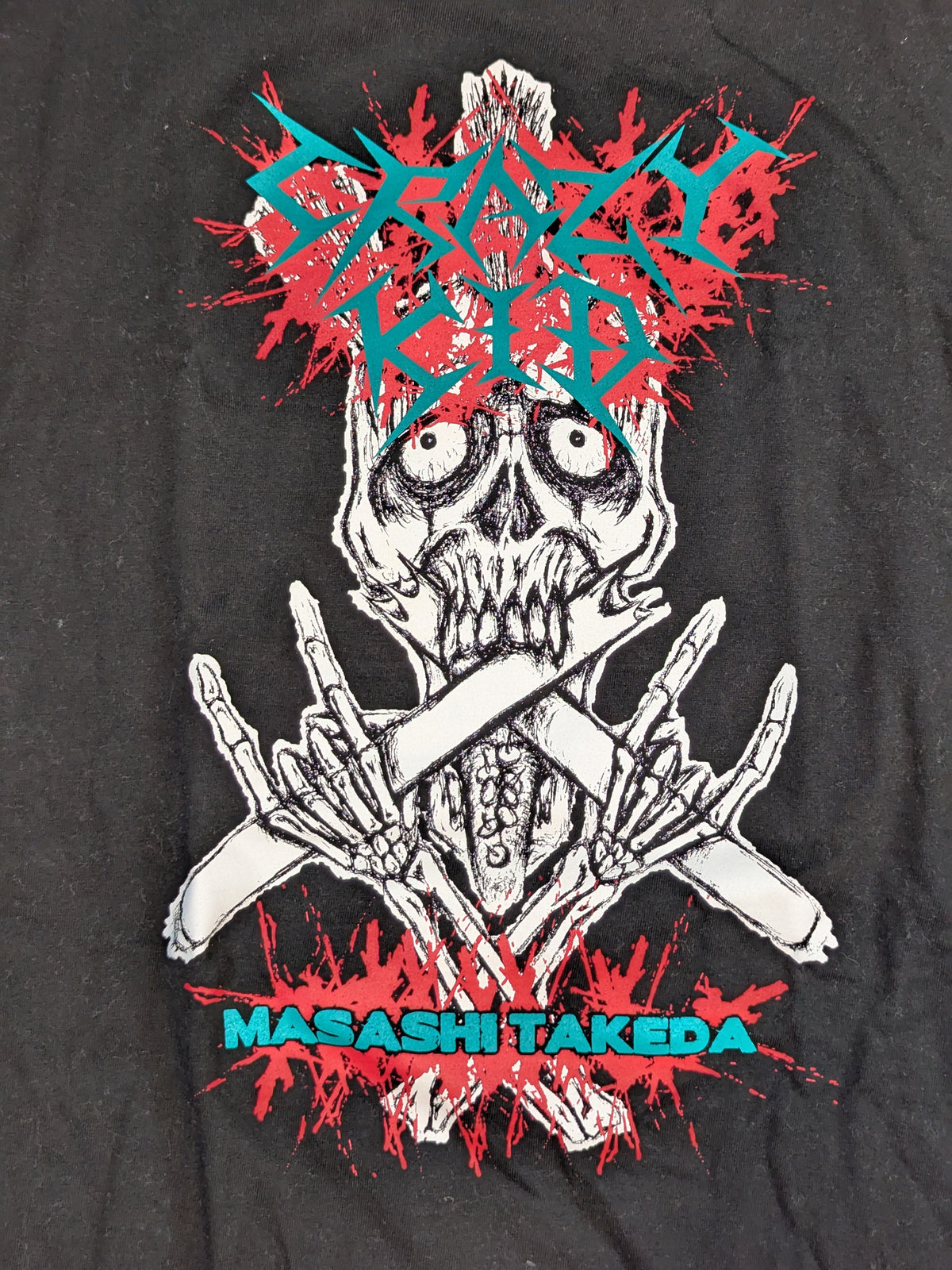 竹田誠志「DEATHMATCH CRASHING MAD」Tシャツ(ブラック×グリーン)
