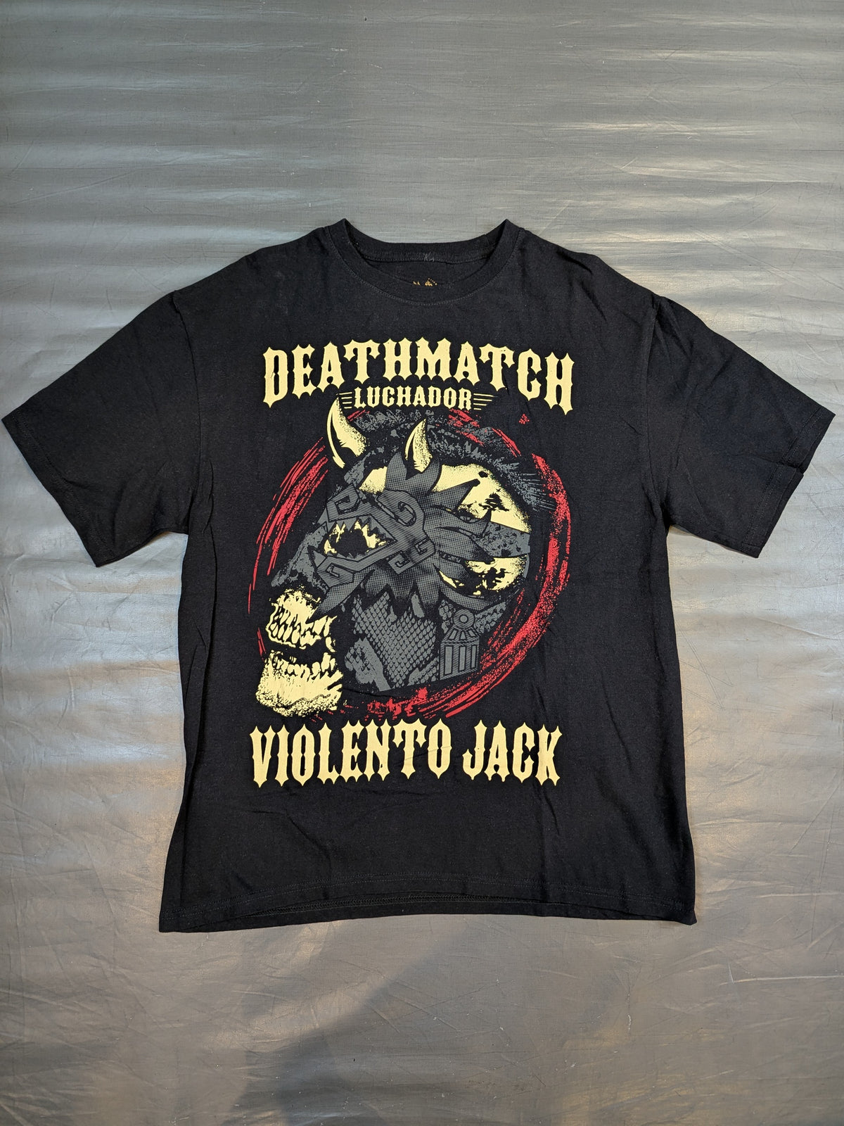 ビオレント・ジャック「DEATHMATCH LUCHADOR」イラストTシャツ②(ブラック)