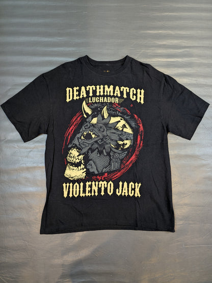 ビオレント・ジャック「DEATHMATCH LUCHADOR」イラストTシャツ②(ブラック)