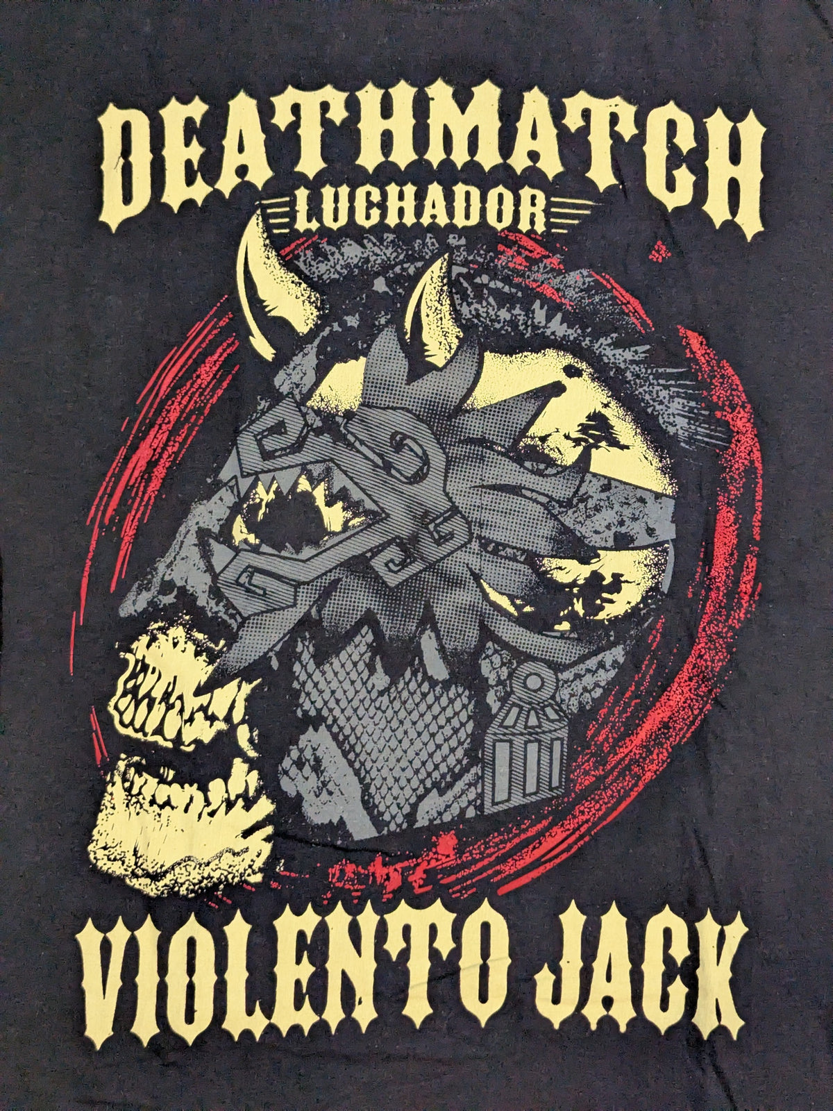ビオレント・ジャック「DEATHMATCH LUCHADOR」イラストTシャツ②(ブラック)