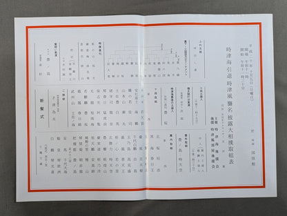 時津海引退・時津風襲名 披露大相撲 取組表