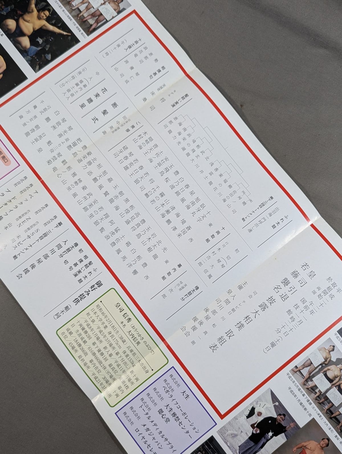 皇司引退・若藤襲名 披露大相撲 取組表