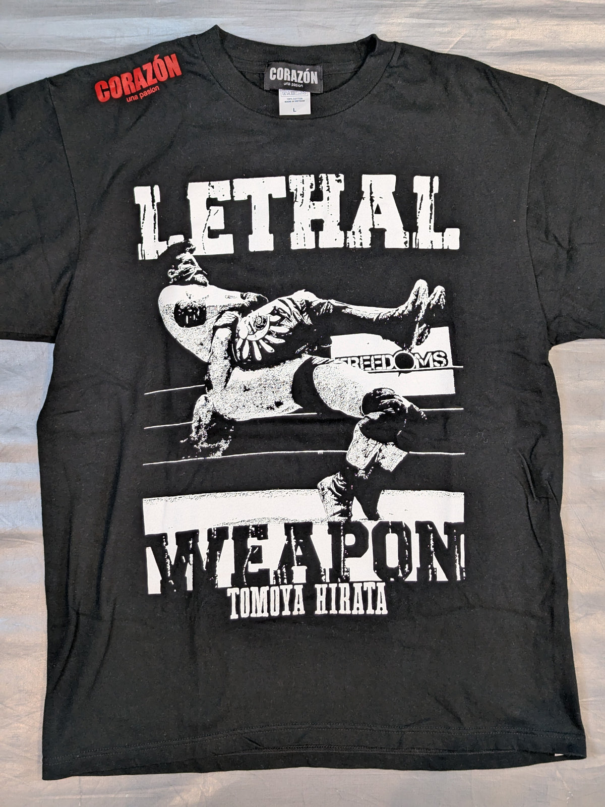 【直筆サイン入り】平田智也×CORAZON「LETHAL WEAPON」ピクチャーTシャツ(ホワイト)