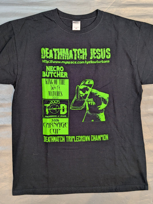 Necro Butcher 'DEATHMATCH JESUS' Picture T-Shirt (Black)