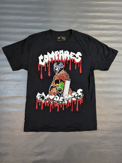 ビオレント・ジャック＆アエロ・ボーイ「COMPARES EXTREMOS」イラストTシャツ②(ブラック)