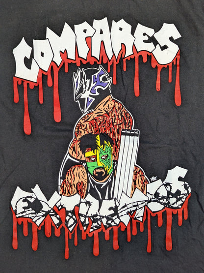 ビオレント・ジャック＆アエロ・ボーイ「COMPARES EXTREMOS」イラストTシャツ②(ブラック)