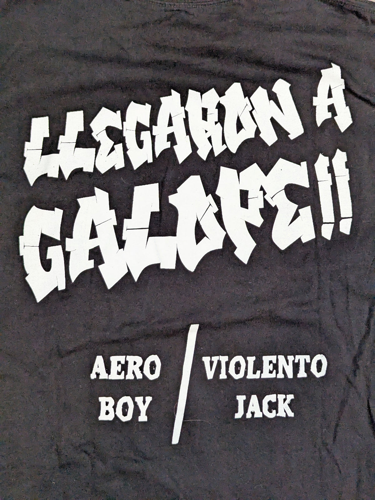 ビオレント・ジャック＆アエロ・ボーイ「COMPARES EXTREMOS」イラストTシャツ②(ブラック)
