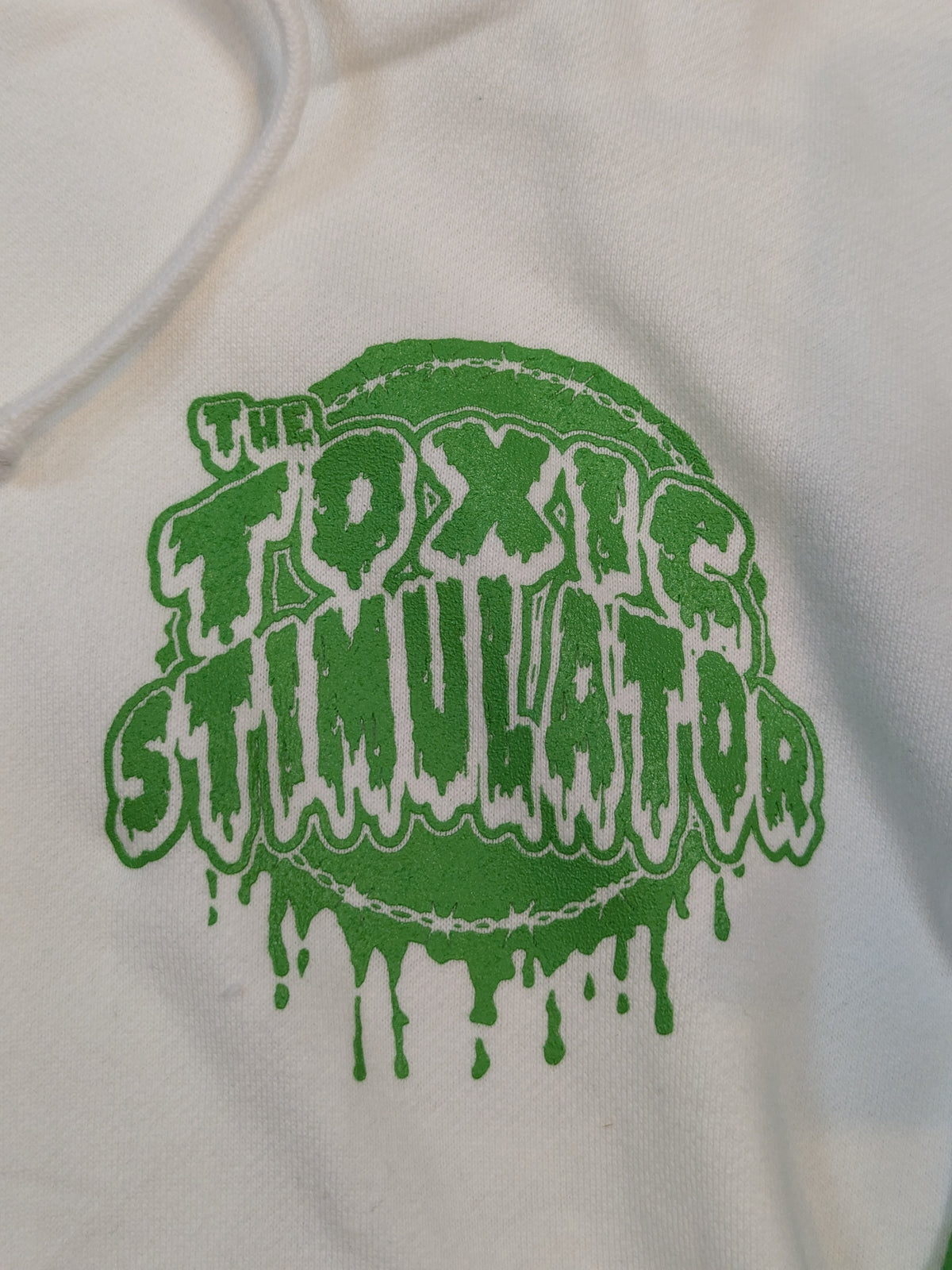 葛西純「THE TOXIC STIMULATOR」ジップパーカー(ホワイト×グリーン)