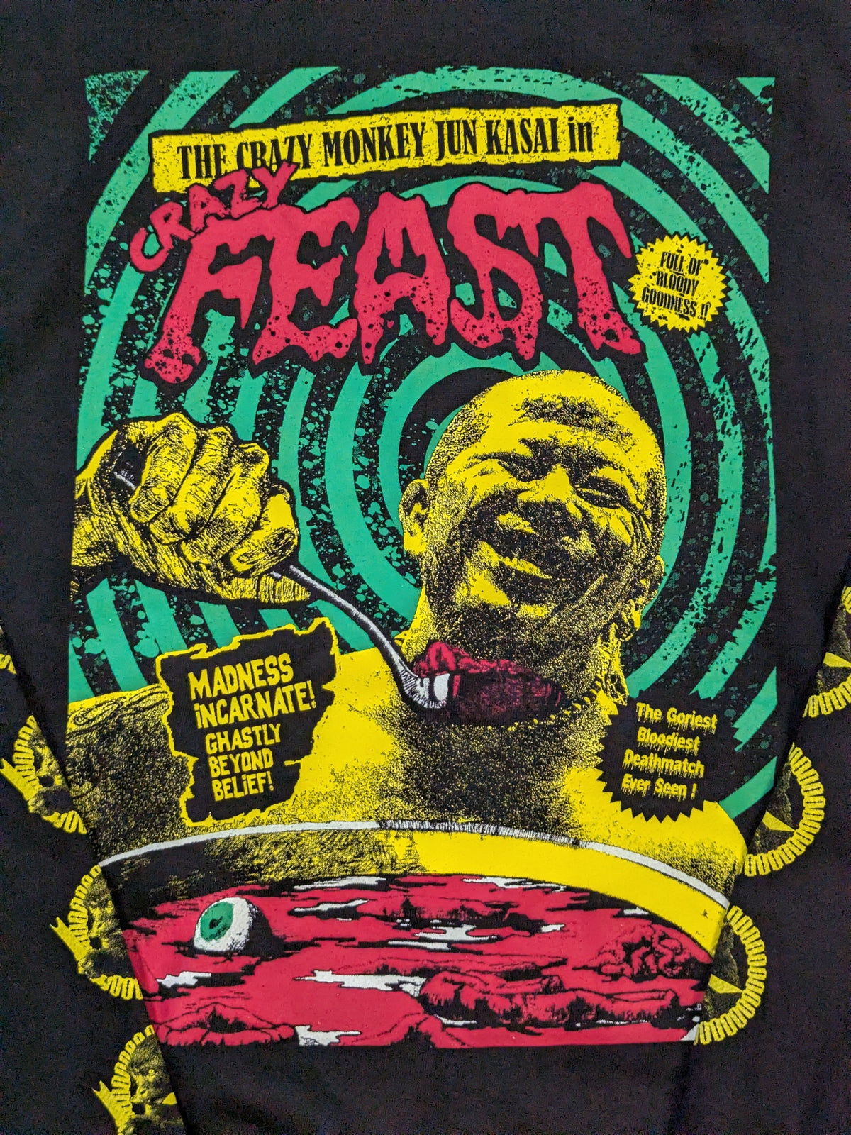 葛西純「CRAZY FEAST」ジップパーカー(ブラック)