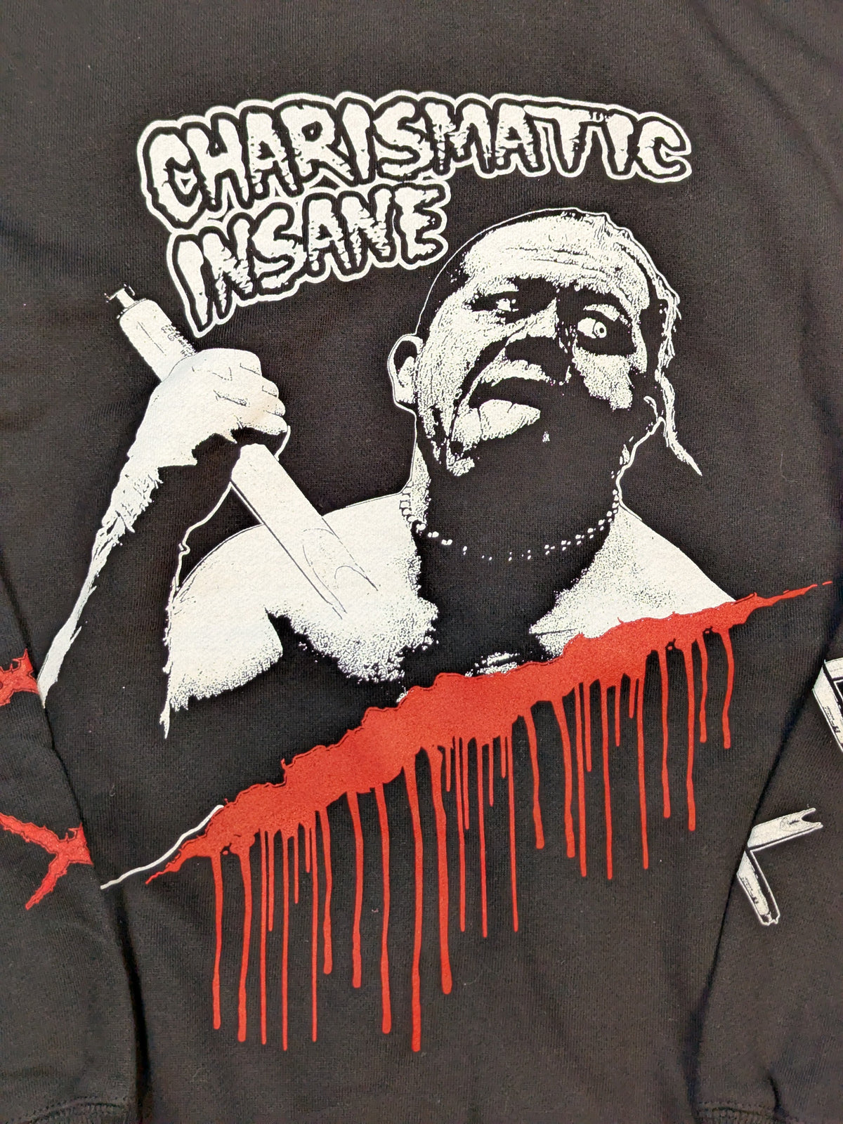 葛西純「CHARISMATIC INSANE」ジップパーカー(ブラック)