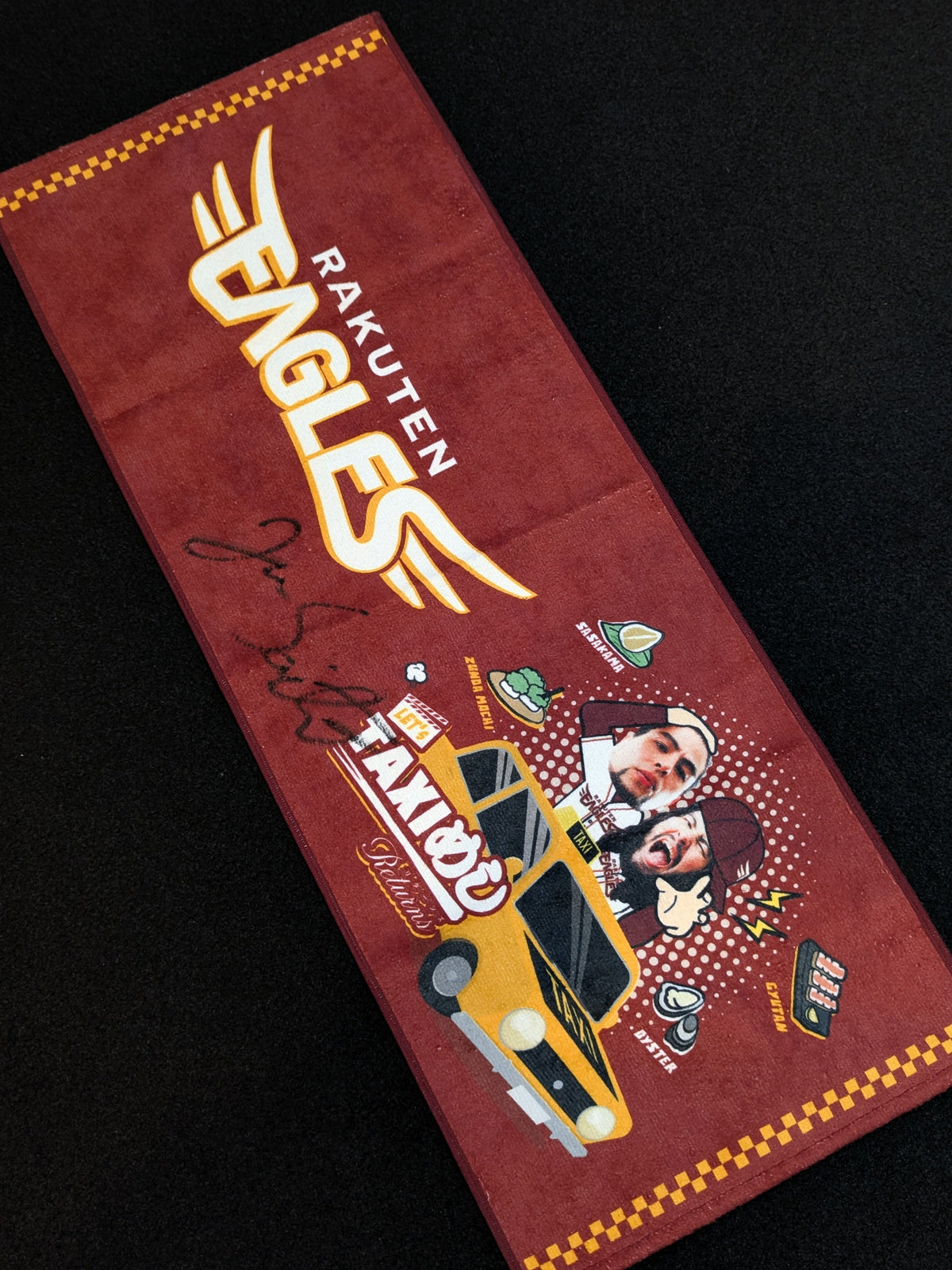 [Jun Saito  hand signed autograph ] Rakuten Eagles ×TAXI Meal× Saito Brothers Face Towel
