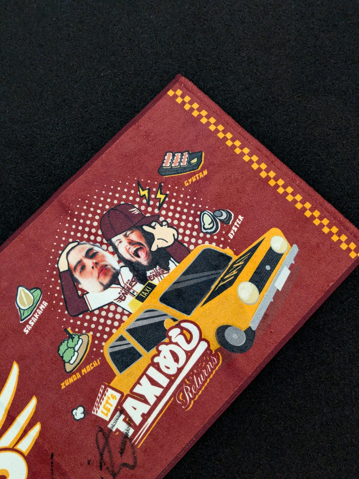 [Jun Saito  hand signed autograph ] Rakuten Eagles ×TAXI Meal× Saito Brothers Face Towel