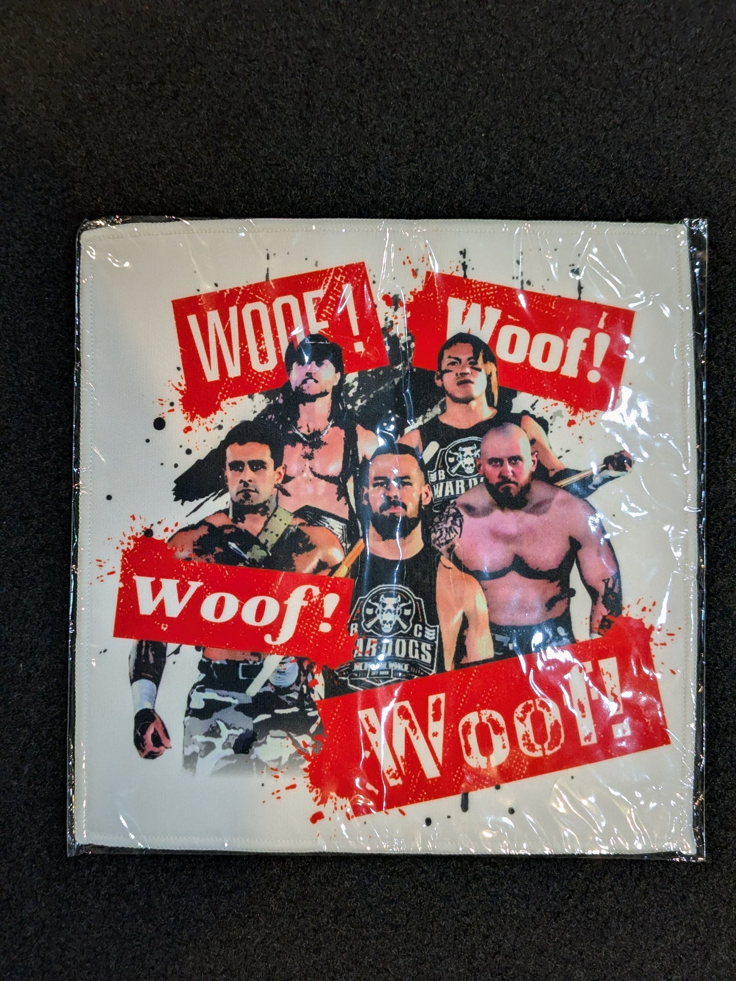 ★ ★ not sold in stores BULLET CLUB WAR DOGS LINE Stamp-style "Woof!" Hand towel