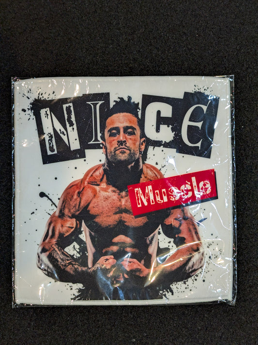 ★ ★ Not sold in stores Drilla Moloney LINE Stamp-Style "Nice Muscle" Hand Towel