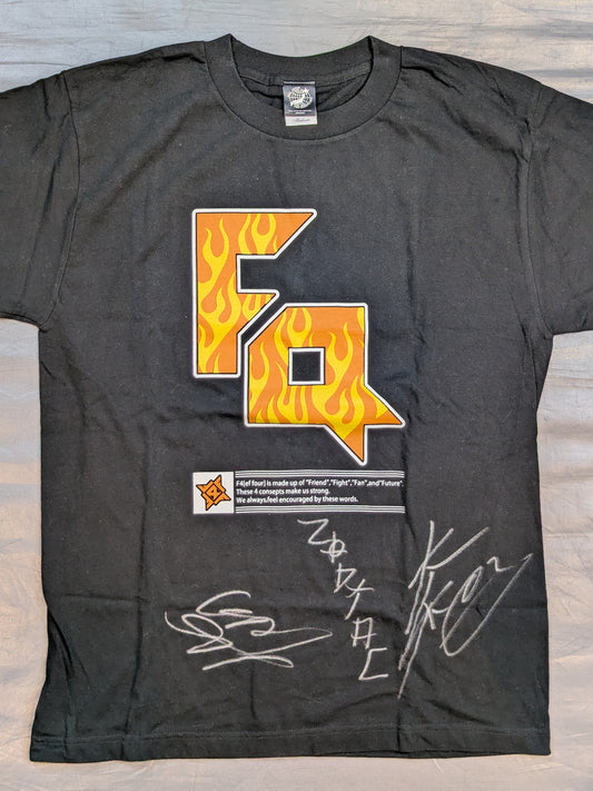 【3選手直筆サイン入り】F4「ファイヤーパターン」Tシャツ(ブラック)