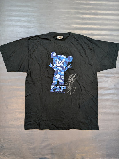 【直筆サイン入り】武藤敬司「武藤ベアー」Tシャツ(全日本プロレス / 青迷彩)