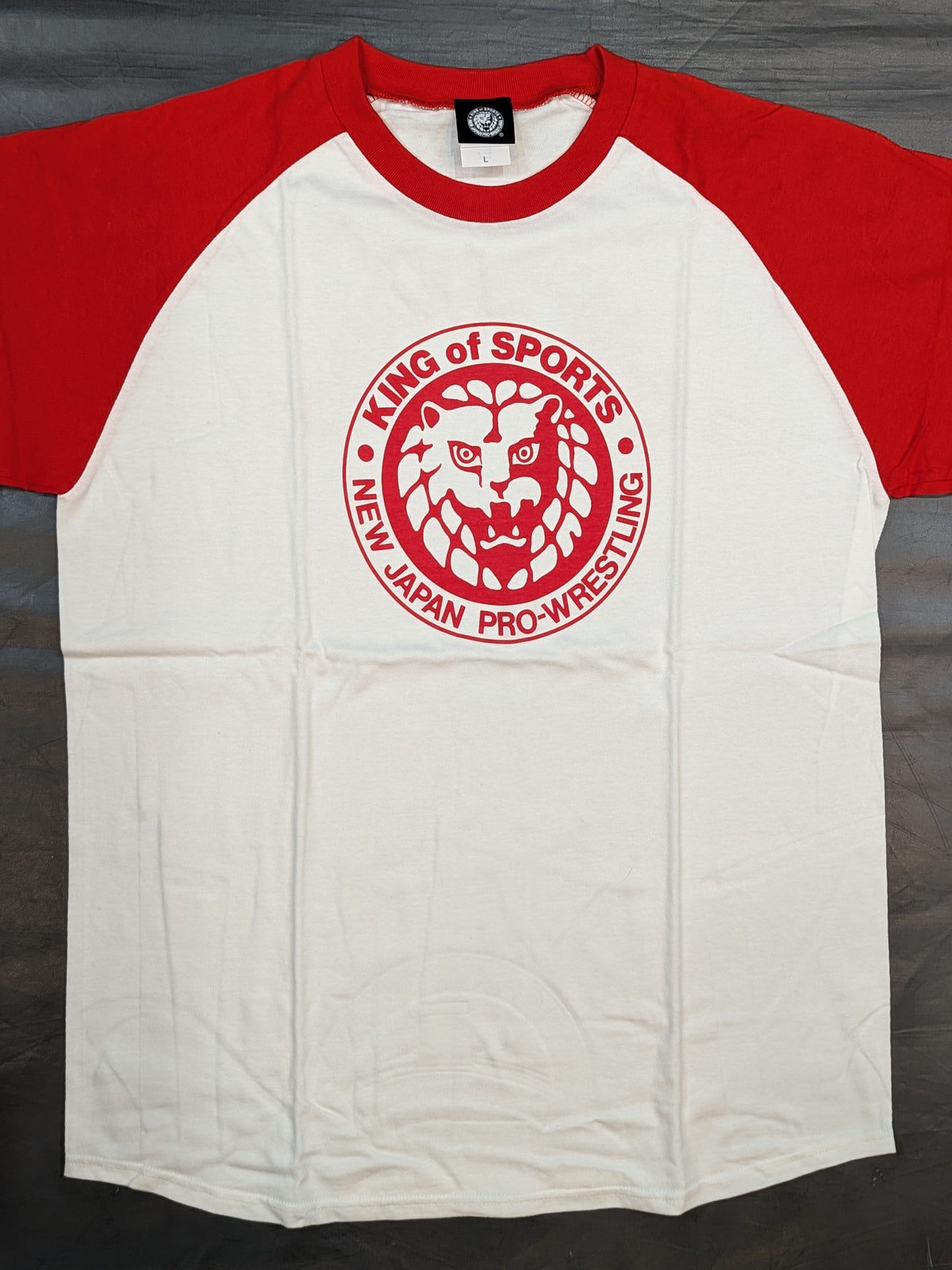 ライオンマーク クラシック ラグランTシャツ①(ホワイト×レッド)