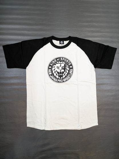 ライオンマーク クラシック ラグランTシャツ②(ホワイト×ブラック)