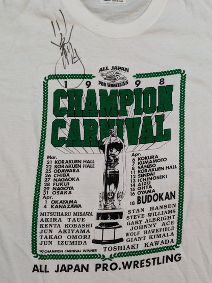 【川田利明 直筆サイン入り】1998 チャンピオンカーニバル Tシャツ