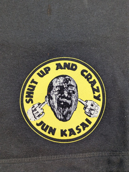 ★黄昏番長★ 葛西純「SHUT UP AND CRAZY」スウェットハーフパンツ(ブラック×イエロー)