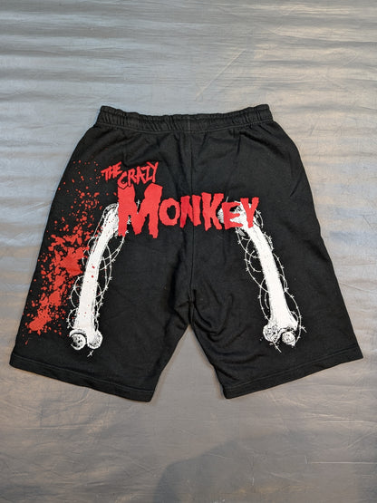 葛西純「THE CRAZY MONKEY」スウェットハーフパンツ(ブラック)
