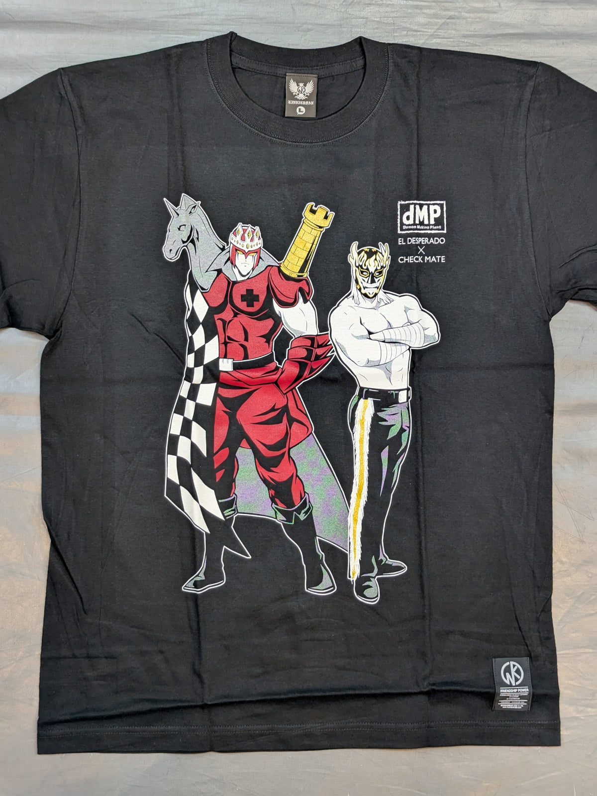 キン肉マン二世 d.M.pコラボ エル・デスペラード×チェック・メイト Tシャツ