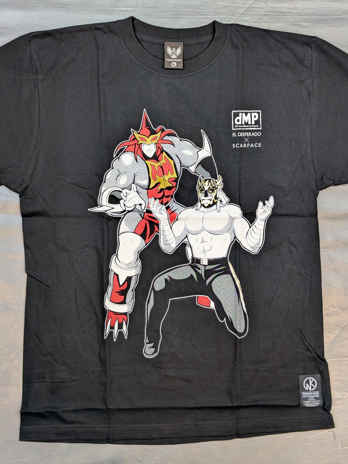 キン肉マン二世 d.M.pコラボ エル・デスペラード×スカーフェイス Tシャツ