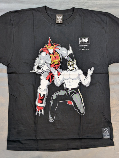 キン肉マン二世 d.M.pコラボ エル・デスペラード×スカーフェイス Tシャツ