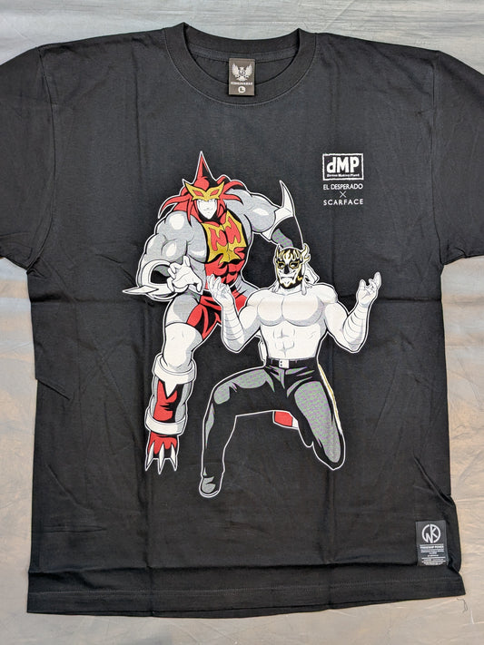 キン肉マン二世 d.M.pコラボ エル・デスペラード×スカーフェイス Tシャツ