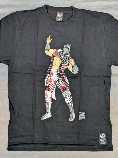 棚橋弘至×ロビンマスク Tシャツ(ブラック)