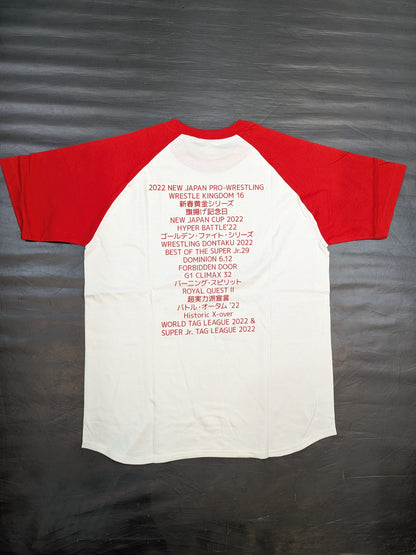 新日本プロレス 50周年 ラグランTシャツ(レッド)
