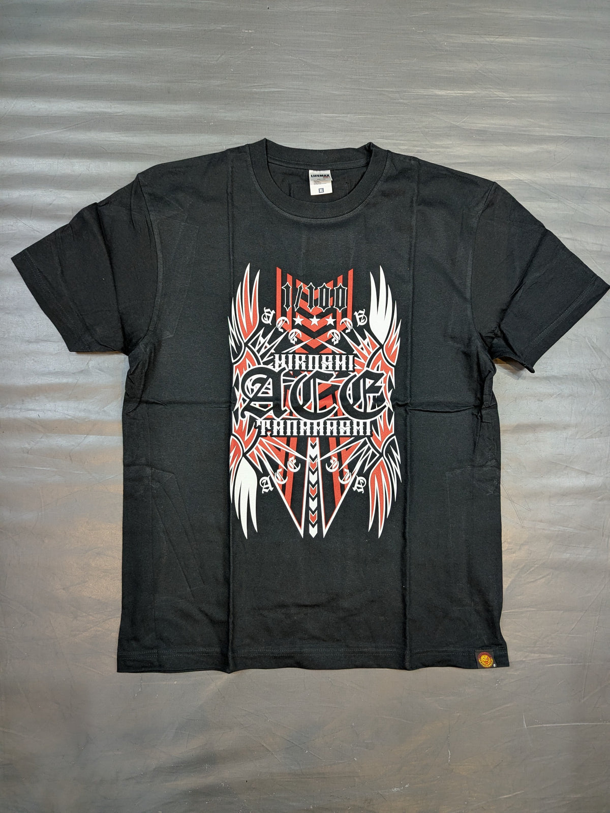 棚橋弘至×ガッツ・ダイナマイト・キャバレーズ コラボTシャツ③(ブラック)