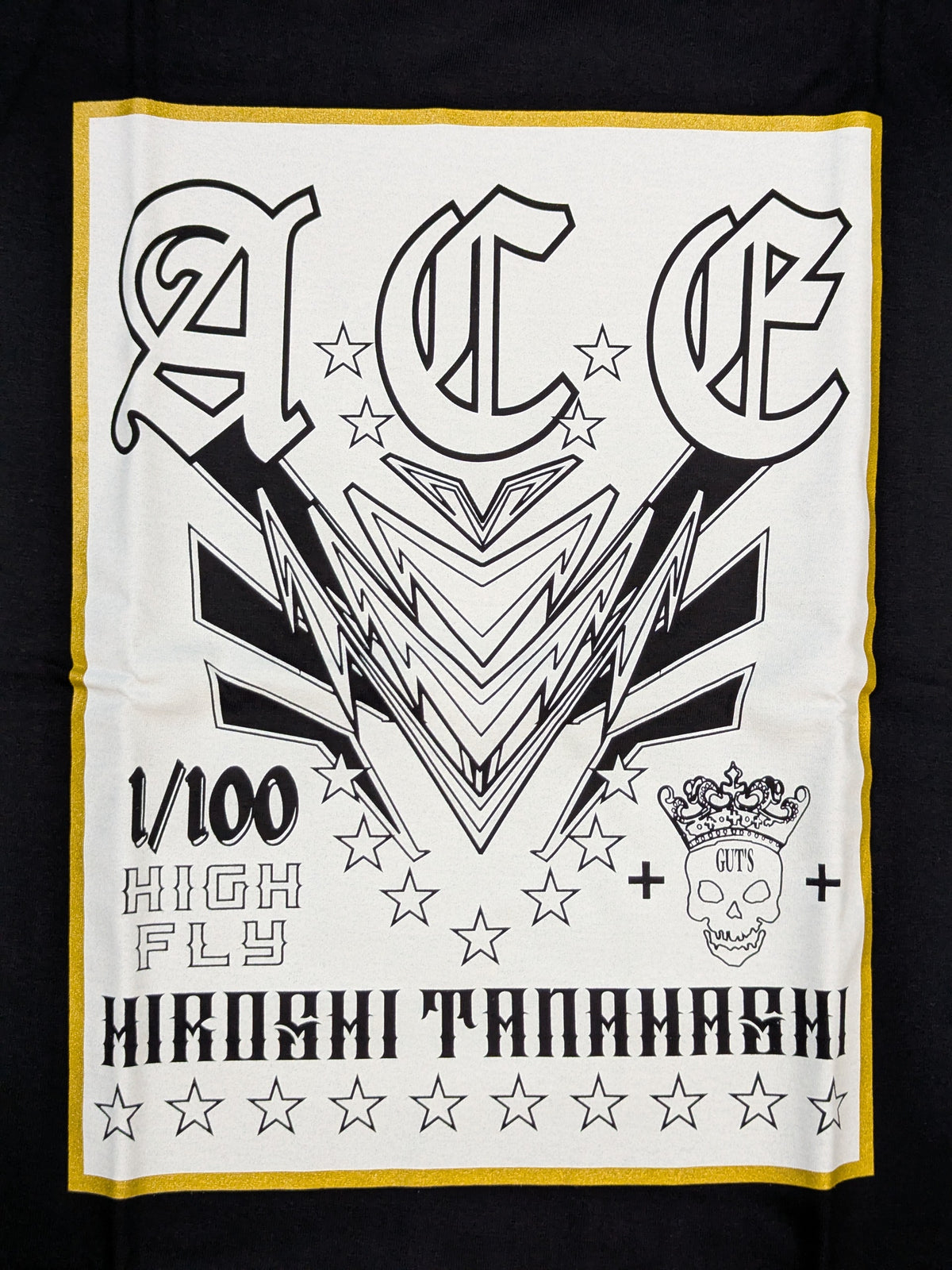 Hiroshi Tanahashi × Guts Dynamite Cabarleys Collaboration T-Shirt (4) (Black/2022)