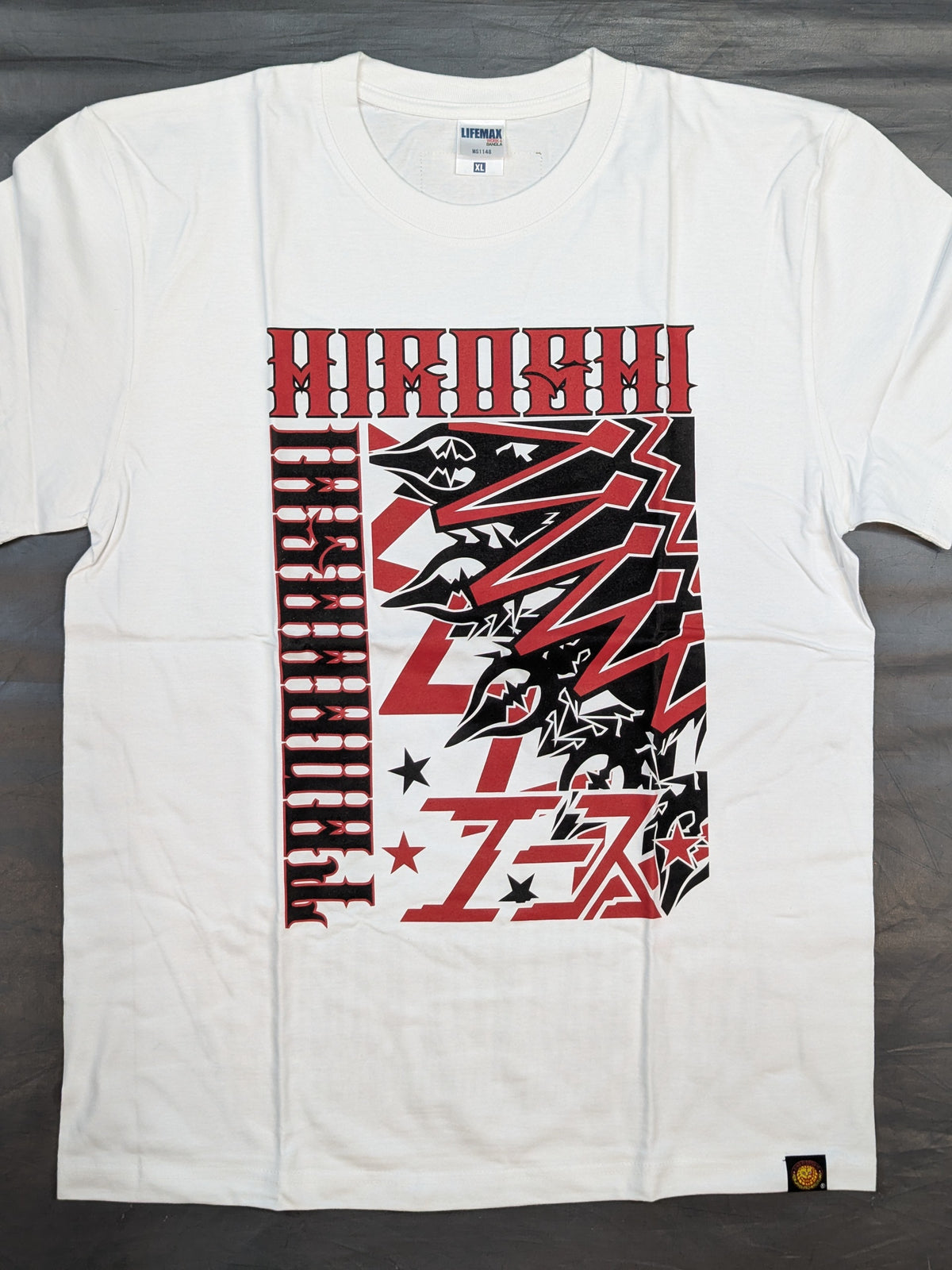 棚橋弘至×ガッツ・ダイナマイト・キャバレーズ コラボTシャツ⑤(ホワイト)