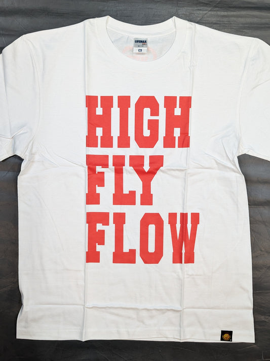 棚橋弘至「HIGH FLY FLOW」Tシャツ(ホワイト×レッド)