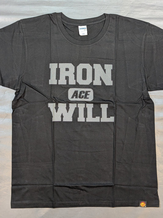棚橋弘至「ACE feat. IRON WILL」Tシャツ(ブラック×シルバー)