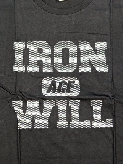 Hiroshi Tanahashi  "ACE feat. IRON WILL" T-shirt (Black× Silver)
