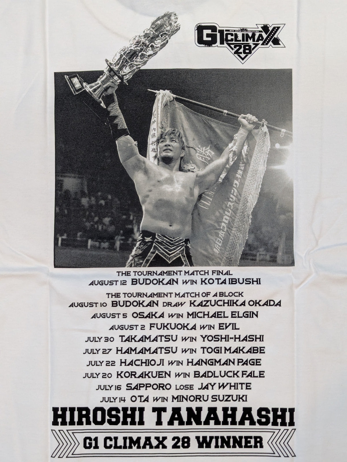 棚橋弘至「G1 CLIMAX 28 優勝記念」Tシャツ