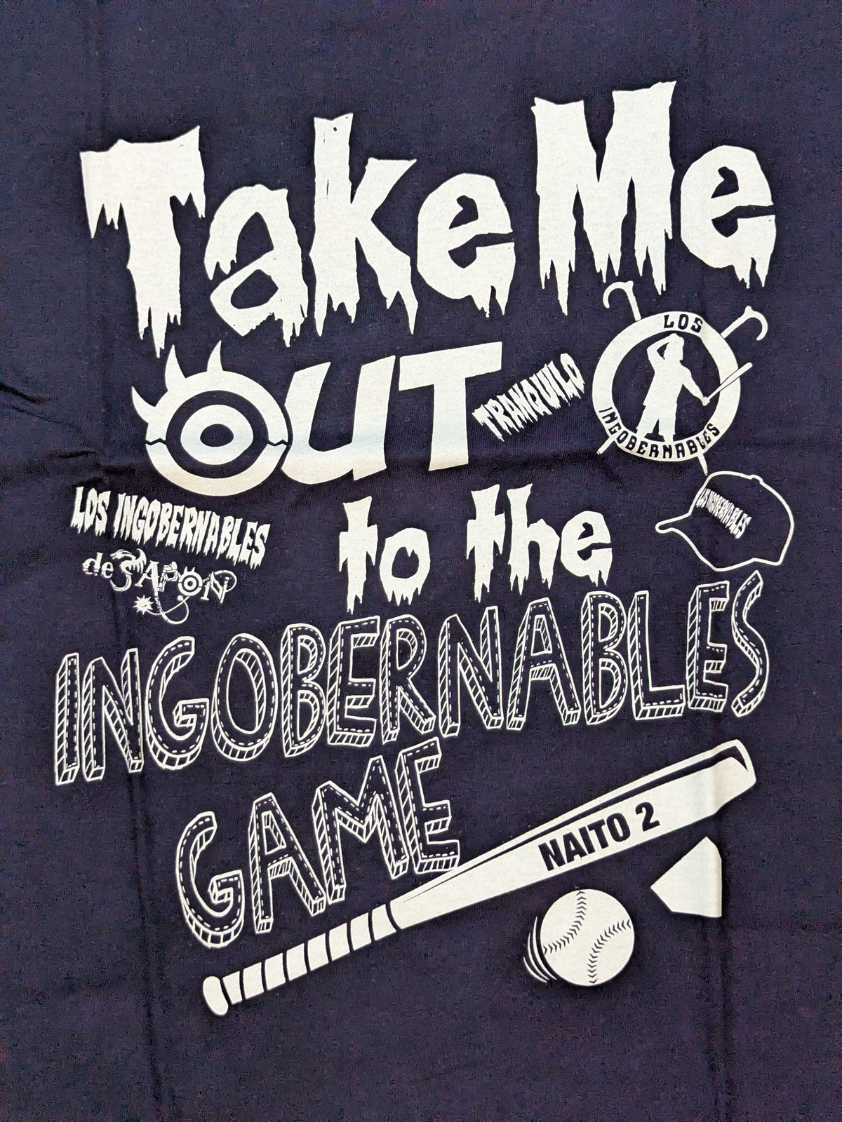 内藤哲也「Ingobernables Game」Tシャツ②(ネイビー×ホワイト)